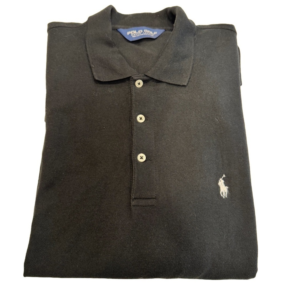 Ralph Lauren Golf Men's XL Black Polo Shirt Short Sleeve Embroidered Pony Logo